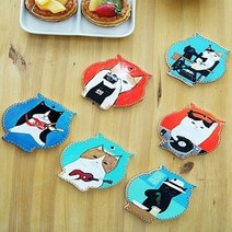도자기로 만든 캣프렌즈 컵받침 6P세트, twoable 본상품선택