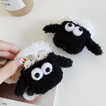 [천삼백케이] [사찌몰] 에어팟 귀여운 블랙양 캐릭터 털 인형 젤리케이스 1 2, 까미-에어팟케이스 SAP304