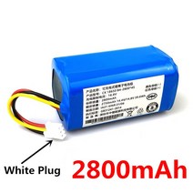 샤오미 치후360 단후이 아이로봇 호환용 3400mAh 2800mAh 로봇 진공 청소기 배터리 Mamibot ExVac660 660 6, 03 2800mAh White Plug