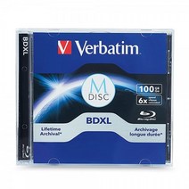 Verbatim M-디스크 BD-R 25GB 4X 시트 5 팩 쥬얼 CD 케이스 98900, 1pk Jewel Case, 100 GB 6X
