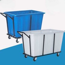 플라스틱 빨래 세탁 바구니 수레 수거함 대형 트롤리, 그레이 4인치 휠 (400L)