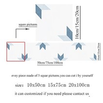 벽타일 바닥타일 10152030cm 모로코 스타일 다채로운 복고풍 타일 벽 스티커 아트 벽화 욕실 허리 라인 pvc 벽 데칼, 열 다섯, 30x150cm