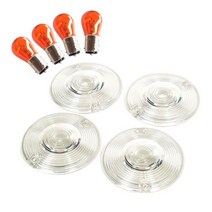 4 Pcs 지우기 오토바이 액세서리 차례 신호 빛 렌즈 커버 케이스 할리 여행 일렉트라 글라이드로드 킹, Clear