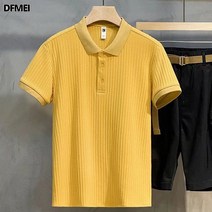DFMEI 반팔 남자 아이스 반팔 카라 티셔츠 남자 코디