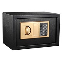 가정용 금고 소형 전자 금고 4.8갤런(12.4리터) 비상 키 2개가 있는 디지털 키보드 바닥과 벽에 고정 가능 도난 방지 가정 사무실 호텔 상점 일본어 사용 설명서 포함(영어