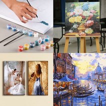 DIY 명화 그리기 인테리어 그림 인물 동물 건물 유화그리기세트 직장인 집순이 취미 선물, 야경밤바다