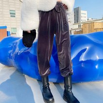 당일배송 스트링밴딩 세미와이드 벨벳조거팬츠 크림베이지 핑크 카키 블루그레이 브라운 블랙
