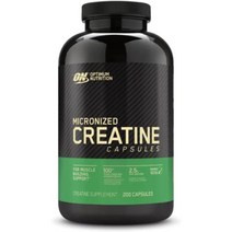 옵티멈뉴트리션 마이크로나이즈드 크레아틴 캡슐 2500mg 200캡슐 모노하이드레이트, 200정, 1개