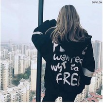 SAMARA 가을 오버핏 힙합 레터링 후드집업