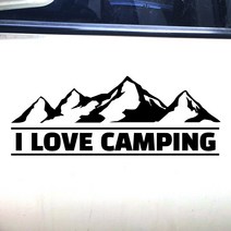 캠핑카 차량용스티커 튜닝 자동차스티커 카라반꾸미기 데칼스티커 10종, 2 아이러브 캠핑, 대형, 블랙