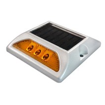 (거치형)사각쏠라LED표지병(점멸등) 25개 1세트 백색 황색 양면 위험 안전 표시, 점멸등 황색