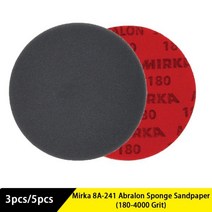 차량 광택기 무선 폴리셔 Mirka 8A241 Abralon 1804000 그릿 스폰지 상딩 디스크 폼 후크 및 루프 사포 5 인치 6 연마 버핑, 180+3pcs+125mm