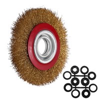 벤치 연마기 광택제 및 감속기 어댑터 링용 와이어 브러시 휠 6 인치 150mm, 한개옵션0