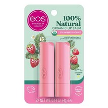 EOS 100% 천연 유기농 립밤 2개 팩, Strawberry Sorbet
