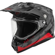 FLY Racing 성인용 Trekker 펄스 헬멧 (블랙/레드 ), Medium, Black Camo/Red, 1개