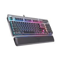 써멀테이크 아르젠트 K6 RGB 로우 프로파일 기계식 게이밍 키보드 체리 MX 레드 알루미늄 상판 다기능 노브 손목 받침대 GKB-KB6-LRSRUS-01