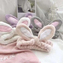 꿀템모아 미용모자 토깽이 헤어밴드 머리띠 토깽이머리띠 세안머리띠, 퍼플, 퍼플