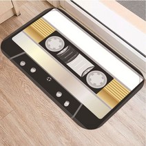 카세트 테이프 매트 안티 슬립 바닥 카펫 패턴 인쇄 Doormat 욕실 주방 입구 러그 홈 인테리어