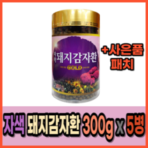 돼지감자 환 자색 국내산 천연인슐린 당뇨에 혈당관리에 췌장기능에 대장질환에 좋은 음식 콜레스테롤 조절 공복혈당감소에 좋은 임산부당뇨식단 눈에좋은 약초, 300g x 5병(+사은품패치)