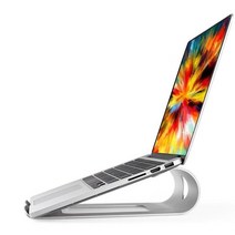 노트북 거치대 태블릿 갤북 맥북 에어 거치대 휴대용 알루미늄 합금 스탠드 macbook pro 미끄럼 방지 냉각 브래킷 용 11-17 인치 조정 가능한 지원 스탠드, 실버 2