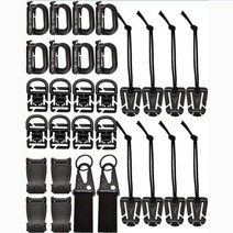 30pcs molle 웨빙 부착 벨트 배낭 클립 d-링 grimloc 잠금 버클 전술 튜브 클립 edc molle 웨빙 키 링 홀더, 30 개
