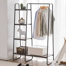 철제행거 행잉옷걸이 스탠드 의류매장 드레스룸 안방, 겸용 플로어 행거 화이트 큰