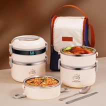 직장인도시락통 보온통 3단 스텐 도시락통 가방, 4단 - 화이트 3360ML