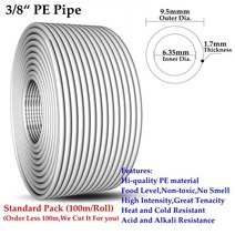 농업용 천막 호스 점적관수 1/4 3/8 PE 파이프 음식 급료 정수기 관 연약한 수족관 가동 가능한 호스 역삼투 물, 50m(164ft), 3l8 Inch Pipe