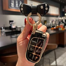 다트케이스 지프 그랜드 체로키 레니게이드 크라이슬러 200 용 보우 소프트 TPU 케이스 램 두랑고 챌린저, 01 V Black Bow ring