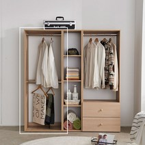 C1032 2단 오픈 행거 2colors, 제이제이 화이트바퀴형