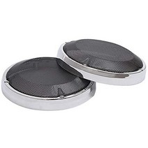 2pcs 바이크 오토바이 6.5 인치 라운드 스피커 안장 가방 메쉬 그릴 커버 하레이 투어링 킹 스트리트 Glid, [01] 6.5, [02] Chrome