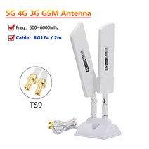 LTE라우터 LTE USB 모뎀 공유기 와이파이 듀얼 케이블 5G 4G 3G GSM 라우터 공중 600 6000Mhz 옴니 CPE 프로 외부 무선 안테나 TS9 SMA 수 마그네, [04] SMA male, 6.TS9