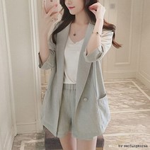 깨비몰 깨비몰 여성/봄/여름/투피스 정장세트/린넨/자켓/반바지 (8409759)