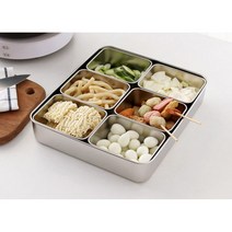 올스텐 분리형 밧드 스텐 반찬통 반찬그릇 스테인레스, 2칸