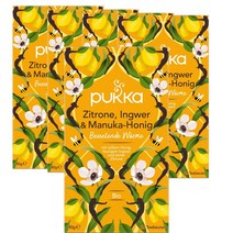 독일 푸카 pukka lemon ginger honey herb tea 레몬 생강 & 마누카 꿀 허브티 20티백, 5팩, 5팩