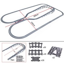 레고 MOC 기술 블럭 테크닉 도시 기차 유연한 스위치 철도 트랙 레일 교차 포크 직선, xgdtc37