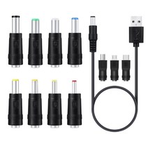 11in1 5V USB ~ 5.5x2.1mm 3.5mm 4.0mm 4.8mm 6.4mm 5.5x2.5mm 유형 C 마이크로 미니 USB 플러그 충전 코드 라우터 핸드폰