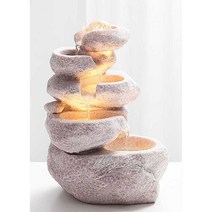 실내 소형분수대 연못 인공폭포 가습기 가산, 백색 암석백 공포함