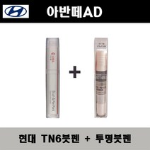 현대 아반떼AD TN6 더데님 주문붓펜 + 투명붓펜 자동차 도색 차량용 카페인트, TN6 더데님 주문붓펜+투명붓펜(모비스)