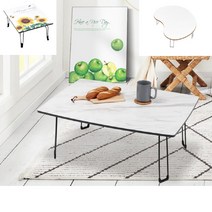 원룸 혼밥상 야식 혼술상 접이식 테이블 공간활용 공부상 접이식탁자 가성비 추천, 블랙마블테이블 피넛