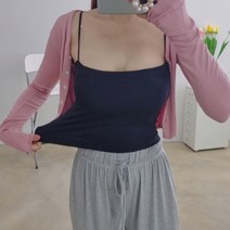 스판 캡내장 일자 크롭나시 4색