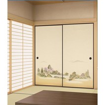 명상 방석 일본 푸시마 문지 2 장/쌍 와시 목판 장식 벽지 소지 슬라이딩 도어 침실 거실 108배, 5.901