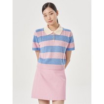 에잇세컨즈 배색 반팔 니트 핑크 353351MB2X