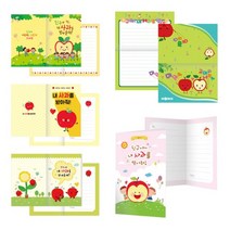 애플데이 카드 30매 10종 (중)10X15 사과편지 2단접지, 08