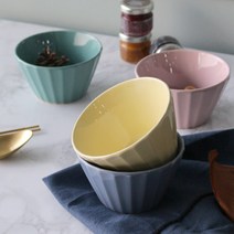 cocooning Macaron 북유럽 감성 파스텔 국내산 고급 라이스볼 밥공기, 레몬옐로우, 1개