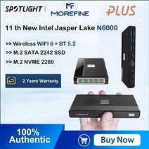 미니피씨 미니컴퓨터 미니PC MOREFINE-M6 미니 PC 11 세대 인텔 N10 2.9GHz 윈도우 DDR 4 2933MHz NVMe SSD 포켓 컴퓨터 HDMI 2.0 4K, CHINA, N6000 + UK, 8GB DDR4 1TB NVMe