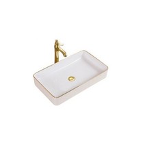ST-8427GL 골드 라인 사각 탑 볼 세면기 세면대 수입 도기 도자기 인테리어