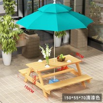 파라솔 벤치 야외용 테이블 유아 대형 세트 아울렛, 150X55X70 블루