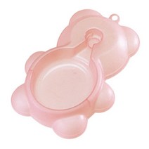 강아지 물 급수기 곰돌이 반자동 강아지물통 애견물통, 1개, 핑크