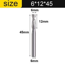 Vsharp CNC 조각 라우터 비트 플랫 코 엔드 밀 2 두 피리 나선형 Upcut 밀링 커터 도구 초경 나무 MDF PVC, 23 6x12x45_03 10pcs